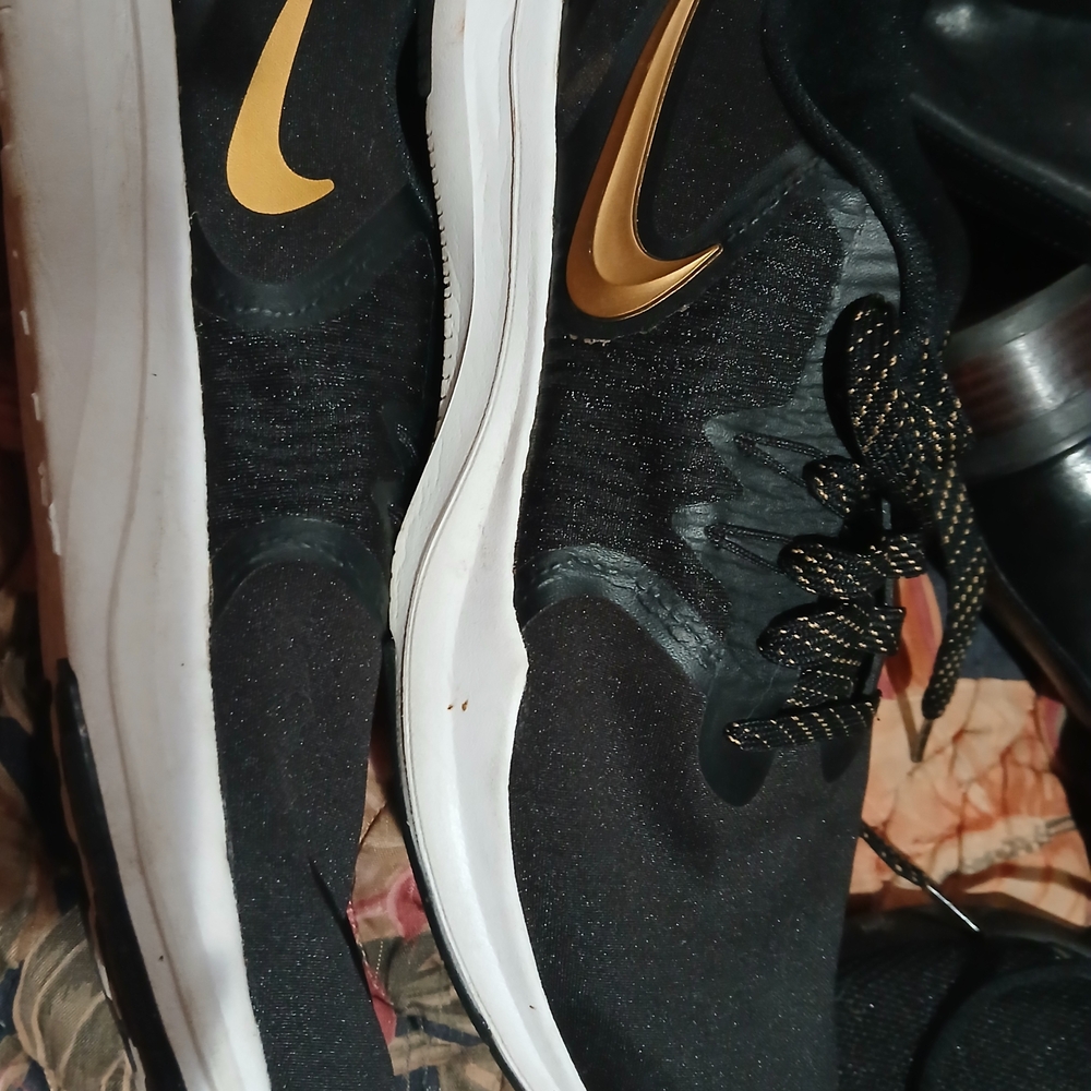Nike Black and Gold Athletic Shoes